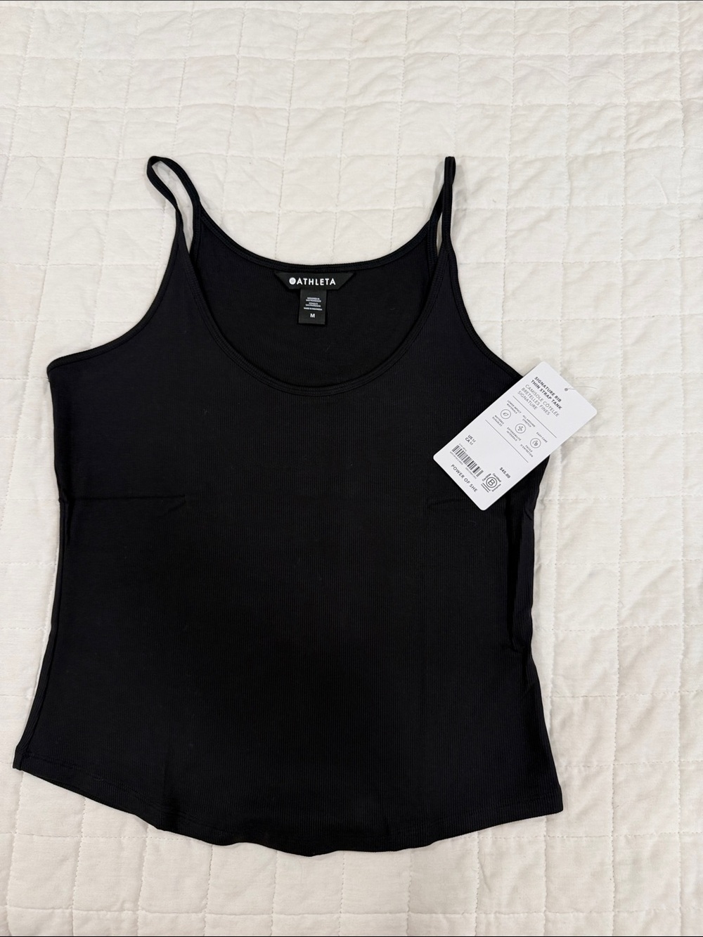 Athleta Black Ribbed Slim-Strap Camisole